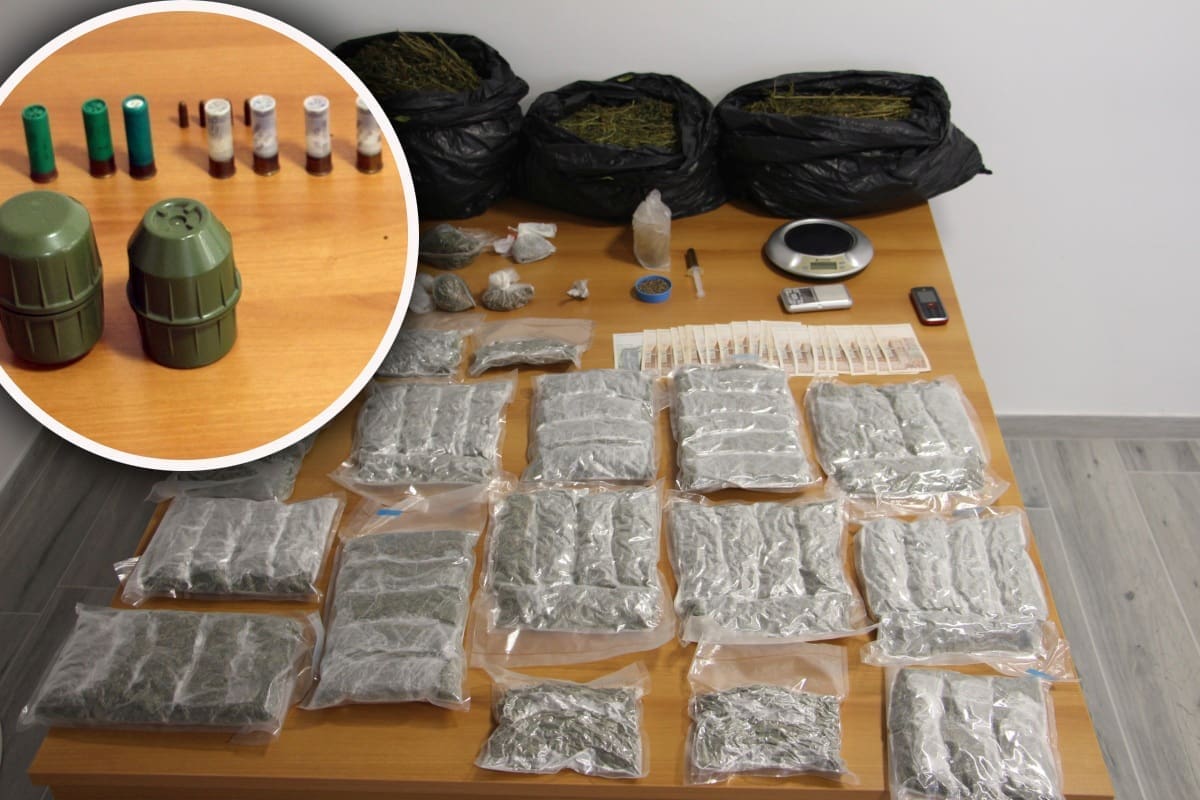 VELIKA ZAPLJENA DROGE U DALMACIJI Obavljene pretrage na šest lokacija, uhićeno pet osoba: Pronađeni droga, oružje, streljivo, novac...