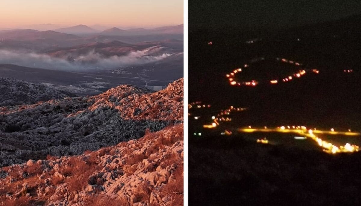 POŽAR U OBLIKU KRUŽNICE Gori na brdu kod Dugopolja: Kanaderi nisu mogli uletjeti zbog bure