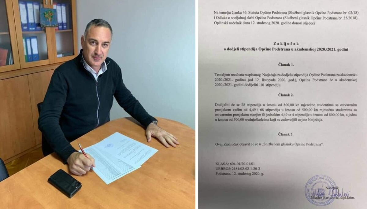 Sjajna vijest za studente Podstrane: Pravo na stipendiju ostvarilo njih 101