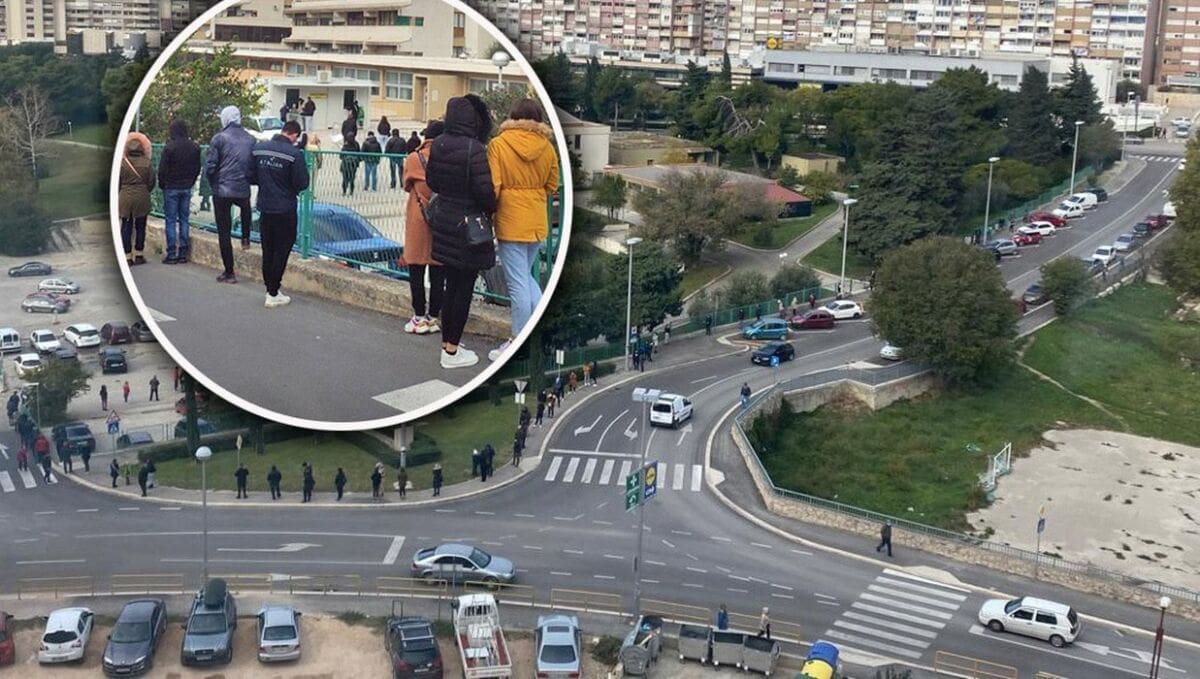 OGROMNI REDOVI Splićani po ledenoj buri s olujnim udarima strpljivo čekaju na testiranje na Križinama