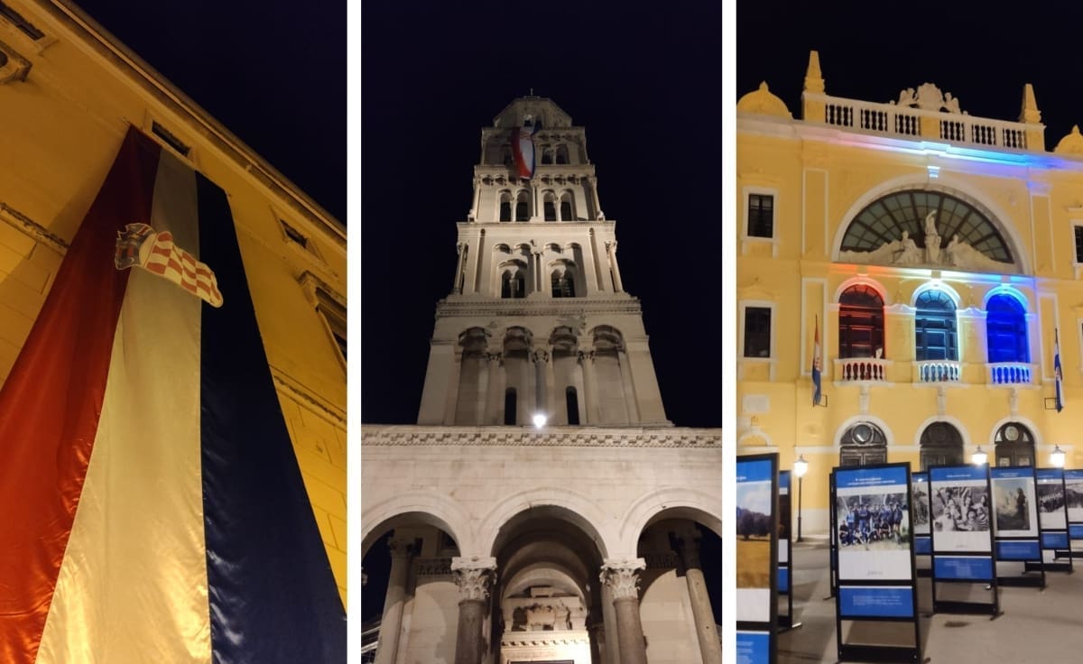 Kako je Split odao počast Vukovaru: Trobojnica na katedrali, zgradi HNK, Nadbiskupiji...