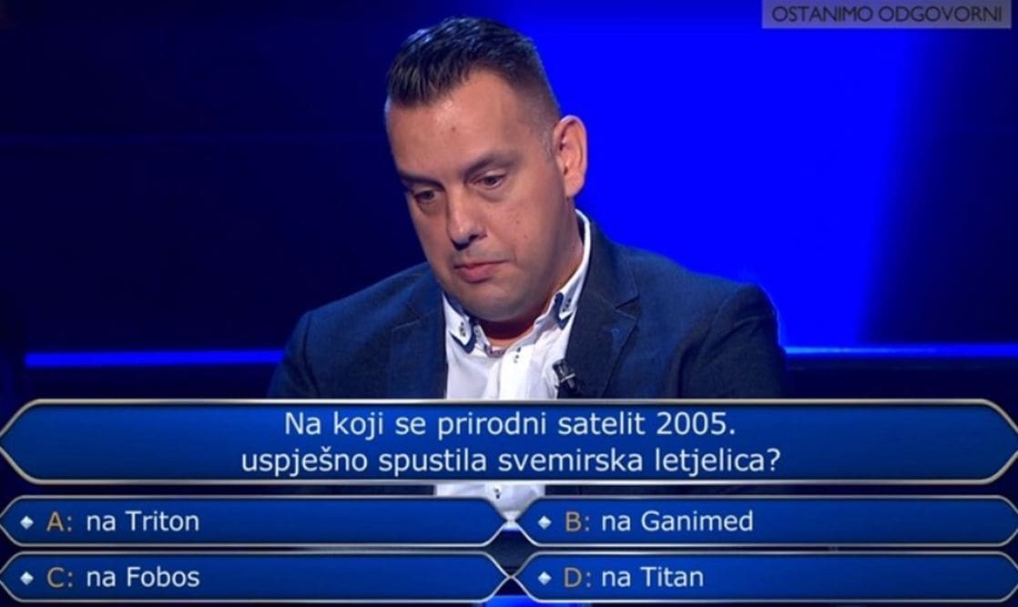 Splićanin odustao na pitanju za 125.000 kuna u Milijunašu, evo što nije znao