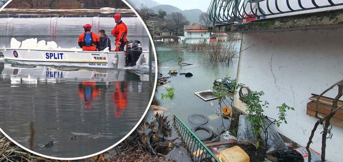VODA U NEKIM KUĆAMA DOSEGLA ŠEST METARA Sve gora situacija kod Vrgorca, voda stalno raste. Kokorići potpuno odsječeni