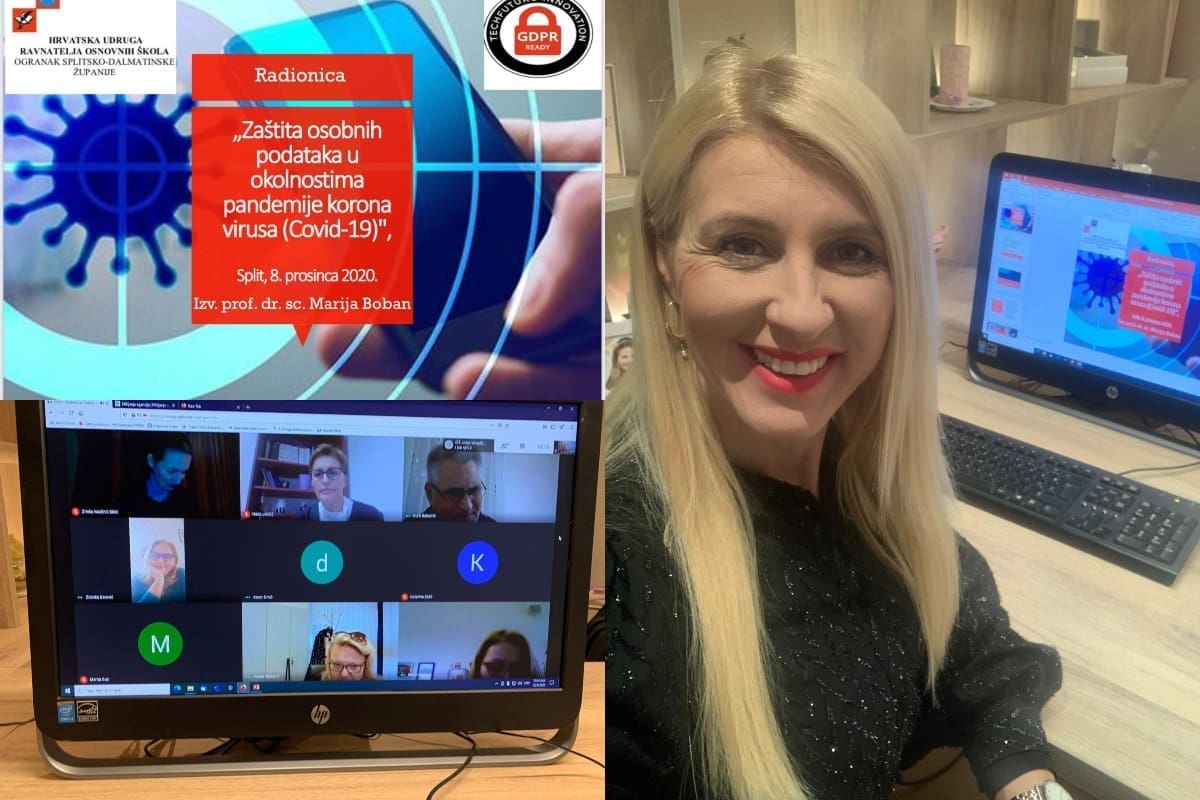 VRIJEDNA RADIONICA Marija Boban oduševila izlaganjem na temu „Zaštita osobnih podataka u okolnostima pandemije korona virusa"