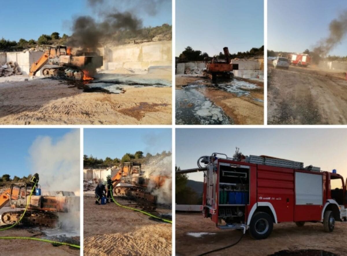 ZAPALIO SE RADNI STROJ Vatrogasci dojurili na teren. Evo detalja