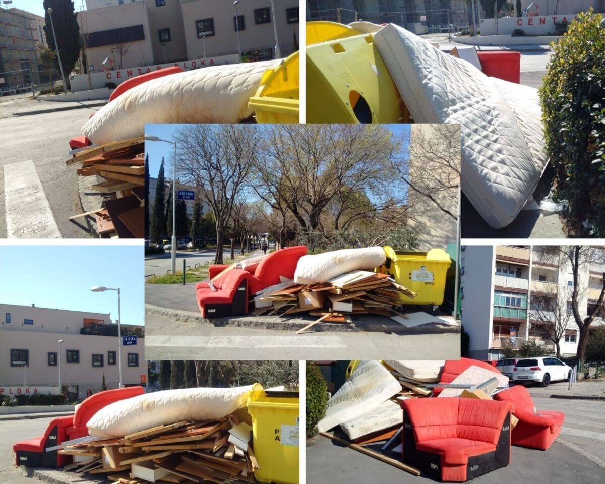 SPLITSKA SRAMOTA Glomazni otpad je posvuda u jednom kvartu: "Najveći problem su nekulturni ljudi"