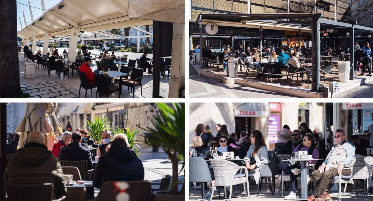 SPLITSKI ŠTEKATI SU PUNI Od ranog jutra gužva je na Rivi: "Napokon sidimo k'o ljudi i guštamo u kavi"