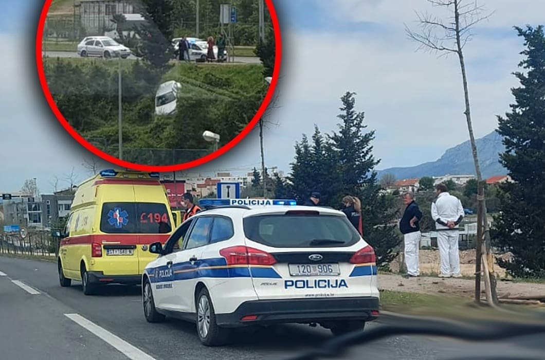 NESREĆA NA ULAZU U SPLIT Autom izletio u Ulici Domovinskog rata, hitna i policija dojurili na mjesto nesreće