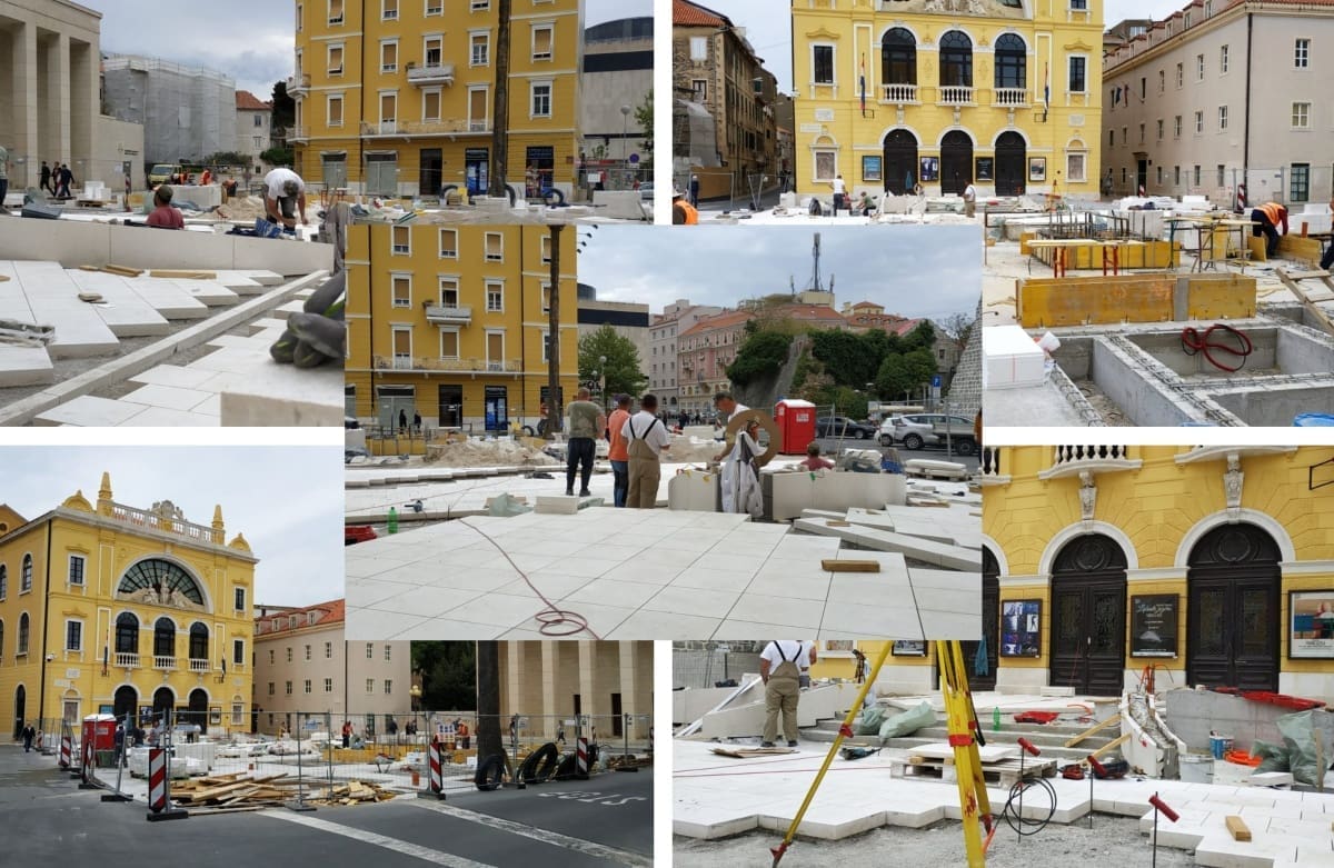 Još malo i Splićani će dobiti potpuno uređen trg ispred HNK: Evo kako napreduje investicija od 3,7 milijuna kuna