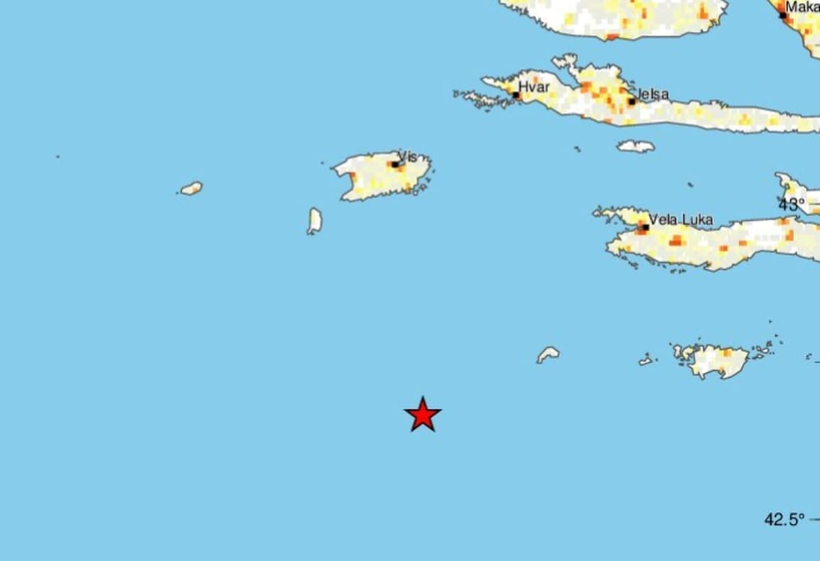 Novi potres s epicentrom 96 kilometara od Splita