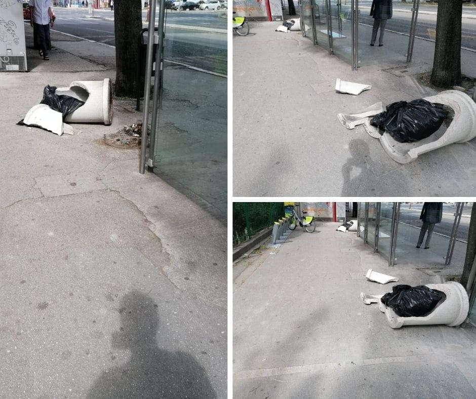 RAZBIJENA KANTA KOD FIRULA Građane dočekao neugodan prizor, pogledajte ovo