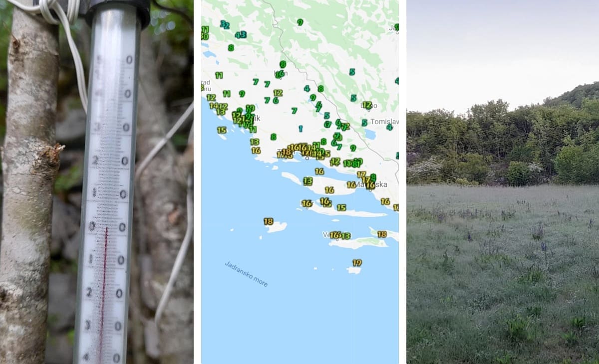 ĆUDLJIVI SVIBANJ Početkom tjedna bilo je do 30 stupnjeva, jutros je dio Dalmacije imao inje i jedva iznad nule!