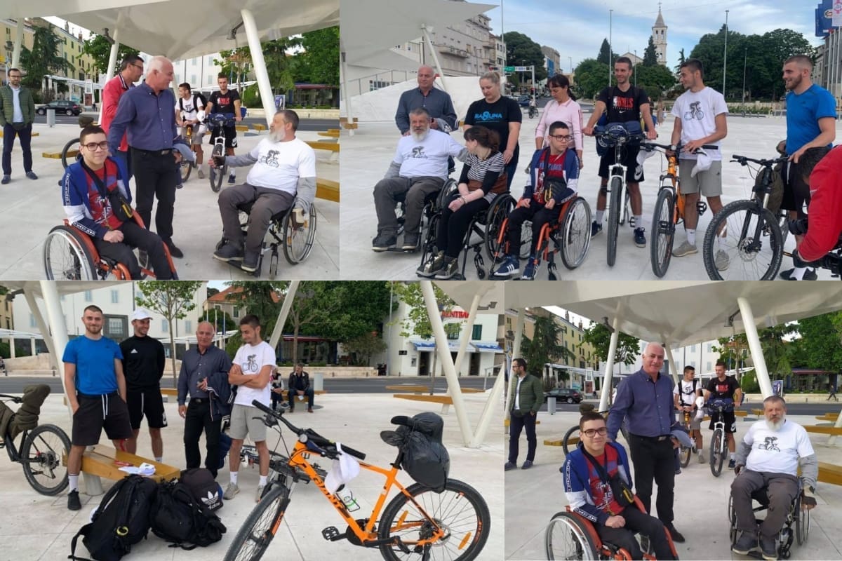 HUMANITARNA BICIKLISTIČKA TURA OD SAVUDRIJE DO PREVLAKE Stigli u Šibenik, dočekao ih župan Pauk