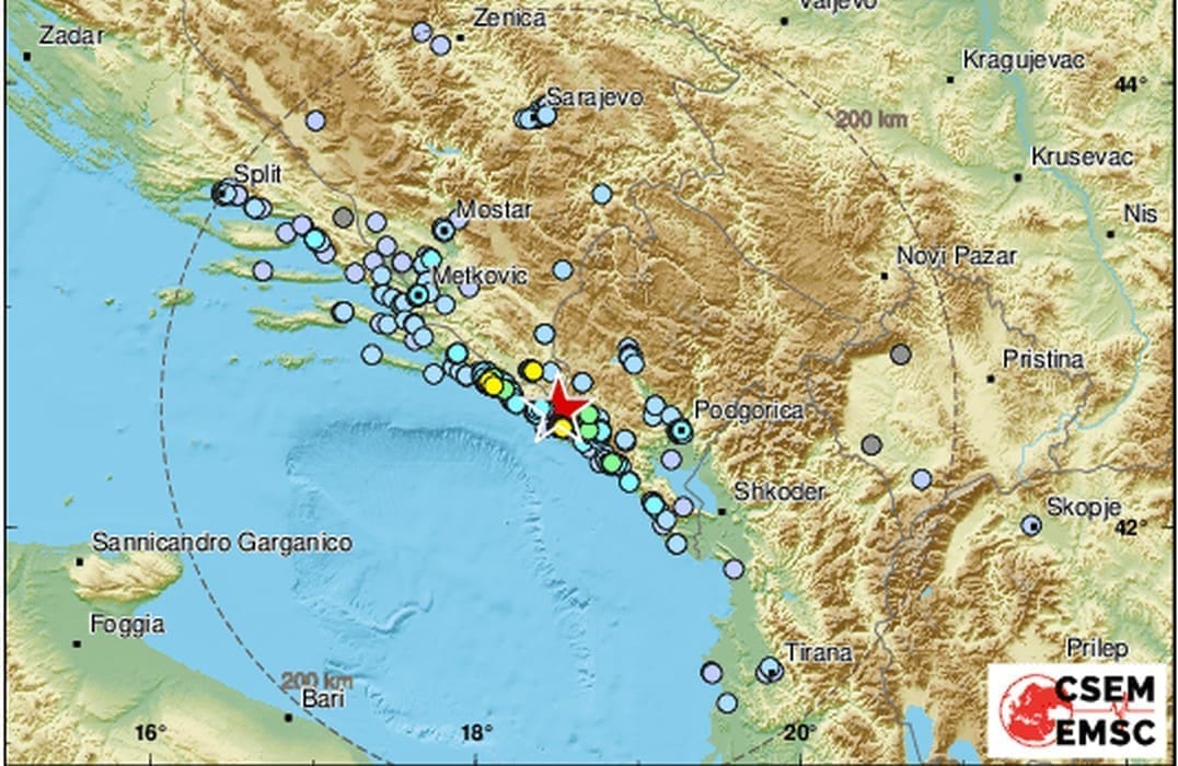 PRILIČNO JAK POTRES U CRNOJ GORI Podrhtavanje se moglo osjetiti sve do Splita