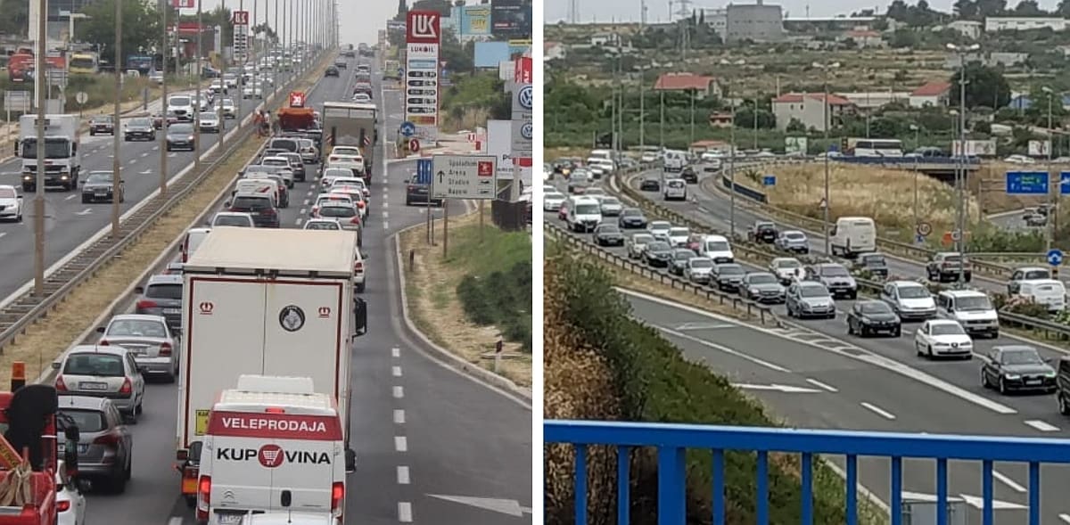 LANČANI SUDAR NA SIROBUJI Velike gužve na izlazima iz Splita, kolone preko cijelog Smokovika