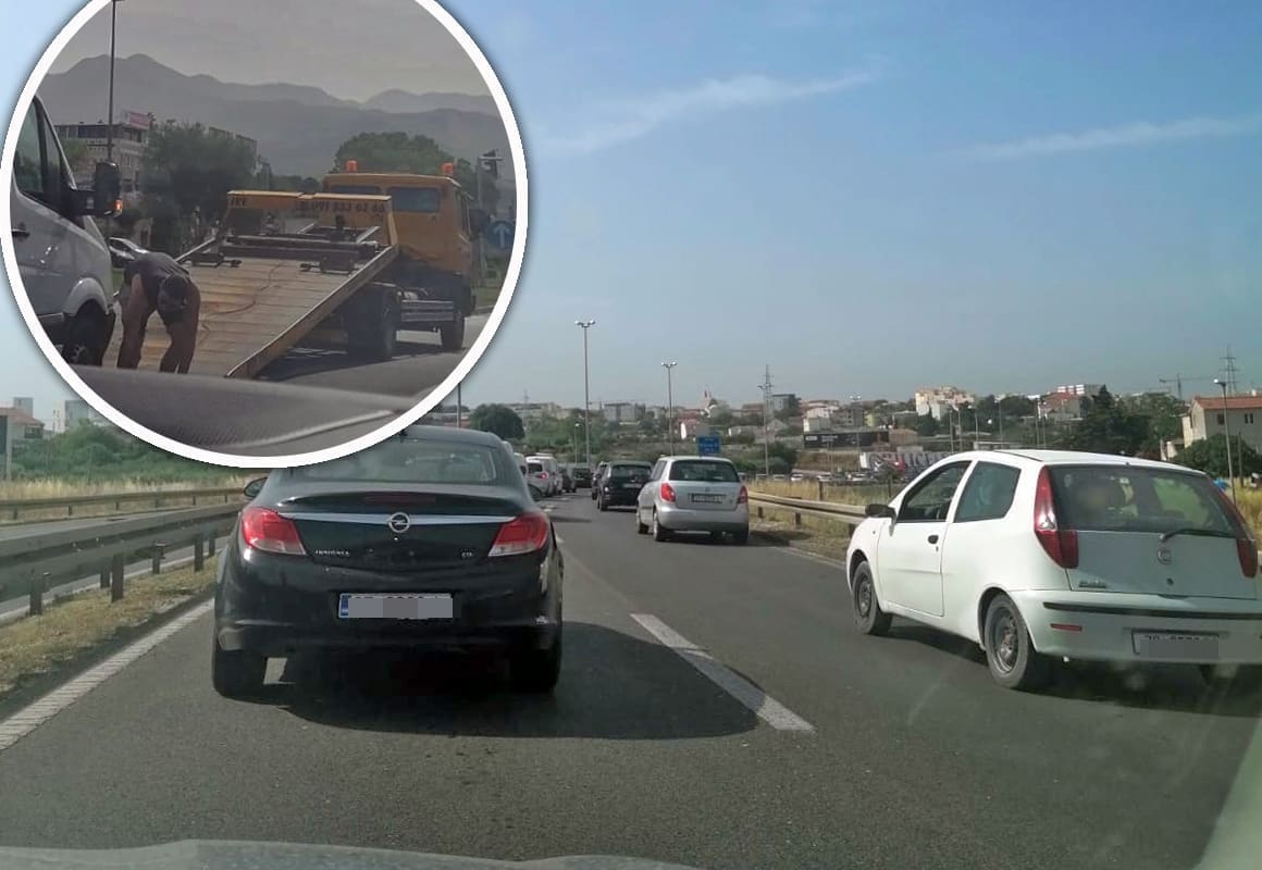 VELIKE GUŽVE NA ULAZU U SPLIT Kolona najsporija kod solinskog nadvožnjaka, na širini se pokvario kombi