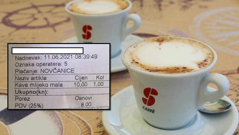 GREŠKA ILI? Splićanin potpuno zbunjen: "Naručio sam kavu u podne, na računu piše da je osam uri"