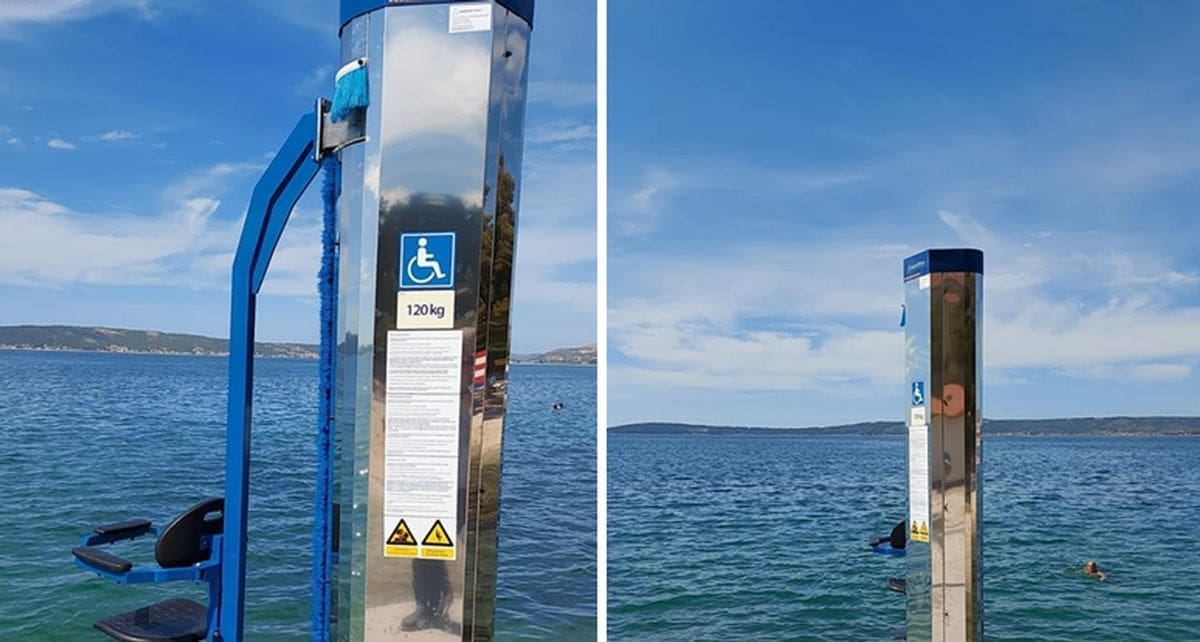 HVALEVRIJEDNA AKCIJA Na plaži u Kaštel Lukšiću postavljen lift za invalidne osobe