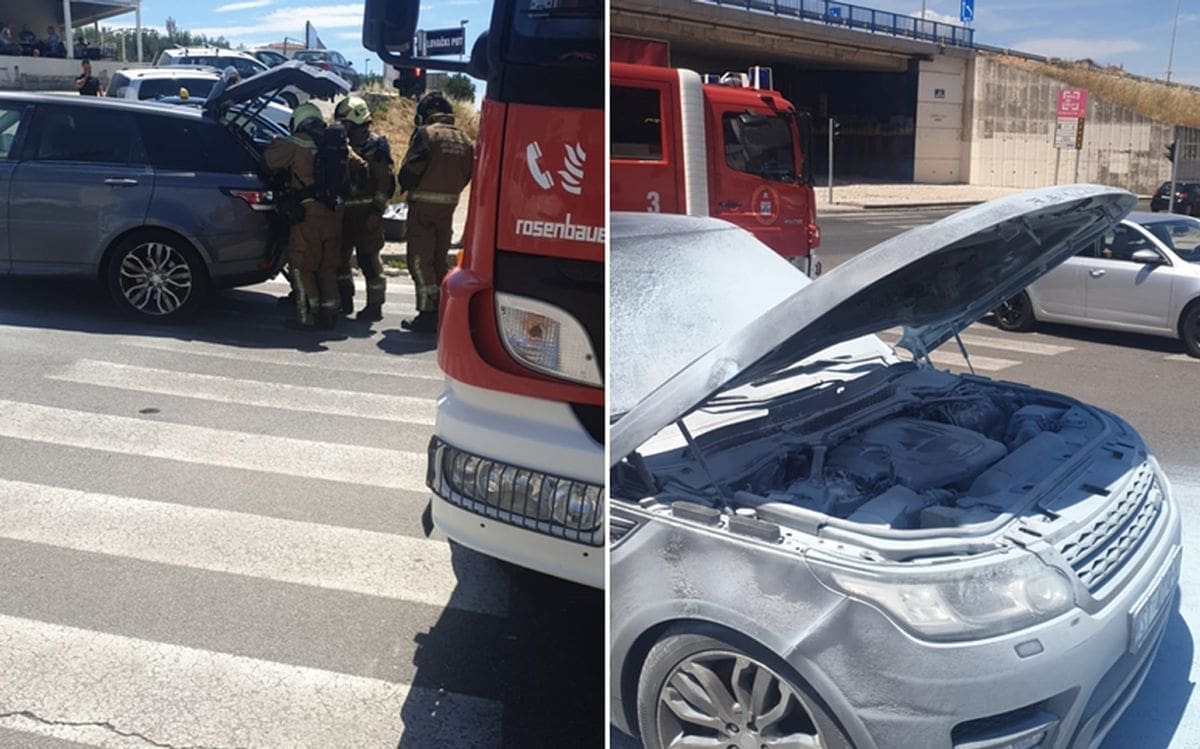 ZAPALIO SE RANGE ROVER NA IZLAZU IZ SPLITA Splitski vatrogasci dojurili na teren, u pomoć pohitali i građani