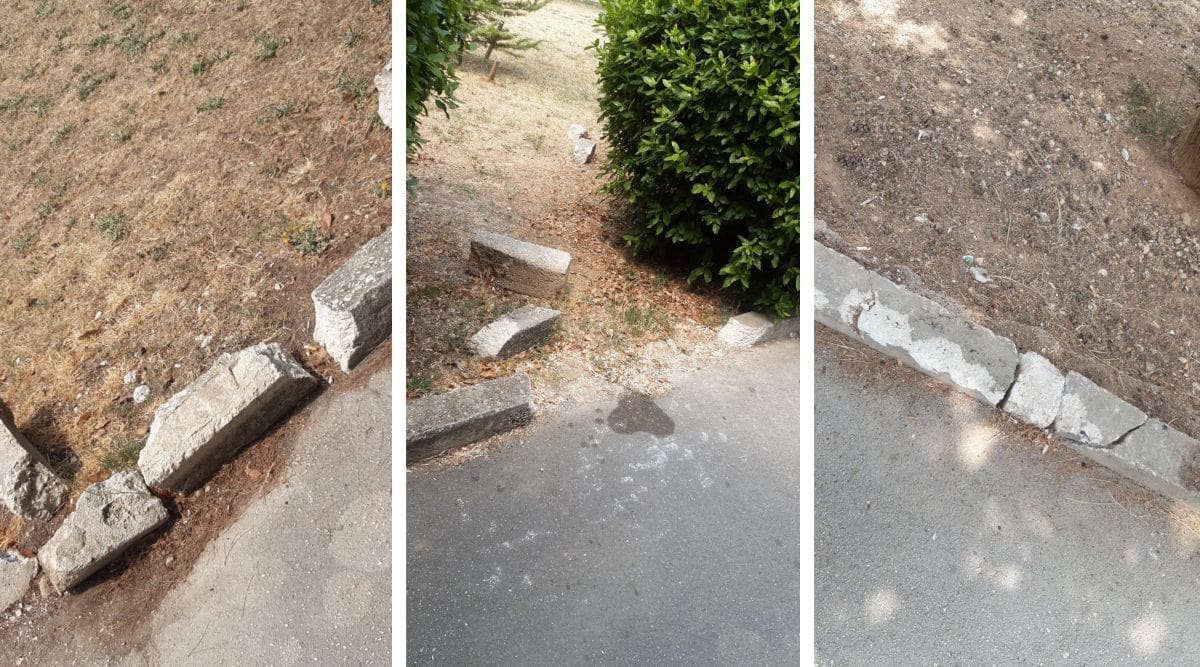 Porušeni zidići parka na Plokitama: Prošlo je nekoliko mjeseci, a još se ništa nije maklo s mjesta