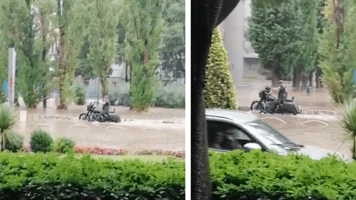 UZALUDNA BORBA Bajker se pokušavao probiti kroz vodenu bujicu: "Ostao je stajati u mjestu kao Pale sam na svijetu"