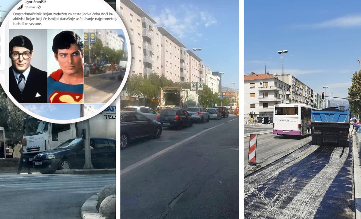 "ZAOBILAZNO SE VOZI PREKO TUGARA" Popravak ceste u centru Splita izazvao nervozu: Stanišić Ivoševića usporedio sa Supermanom!