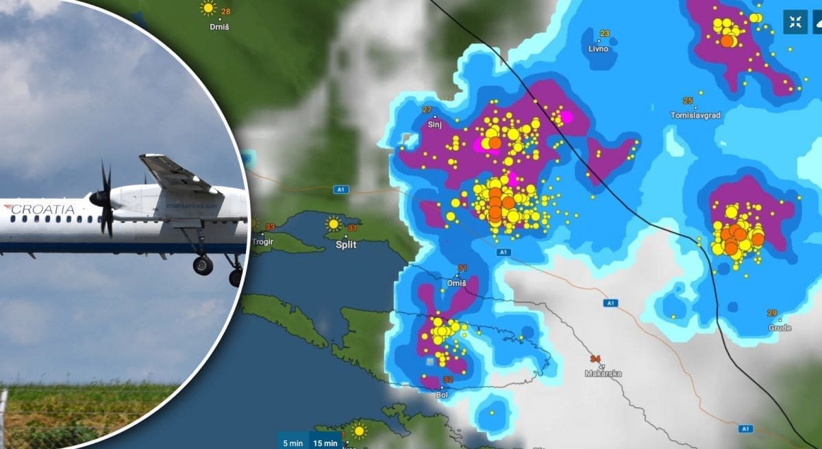 Zrakoplov Croatia Airlinesa nije mogao sletjeti na Brač zbog olujnog nevremena nad otokom
