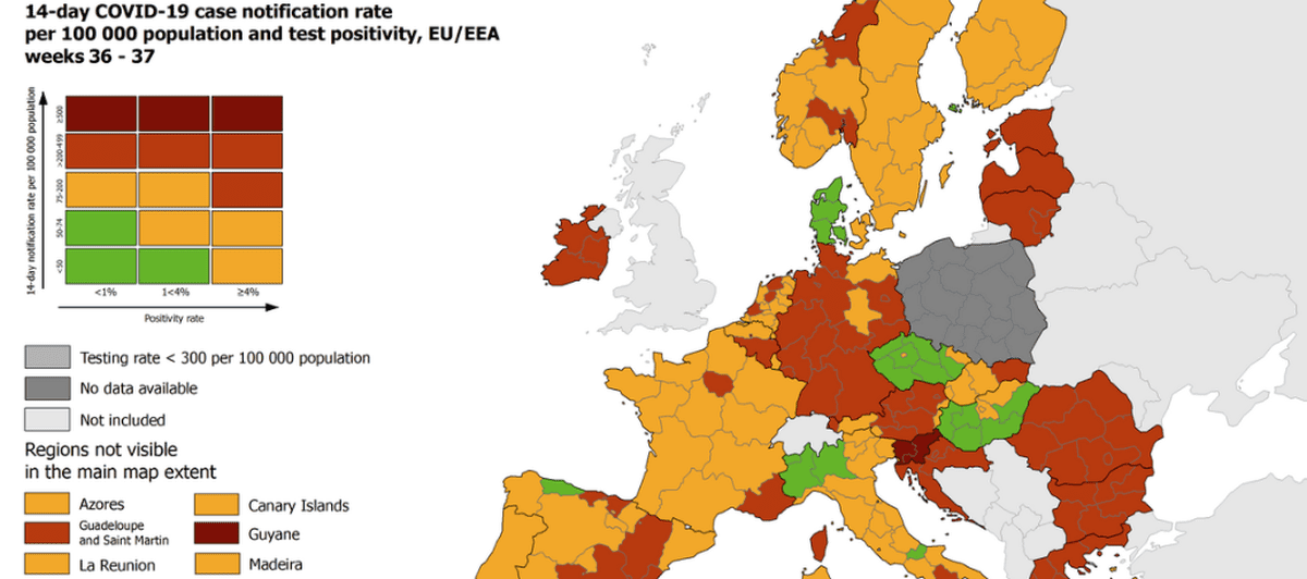 NOVA CORONA KARTA Hrvatska među gorim regijama