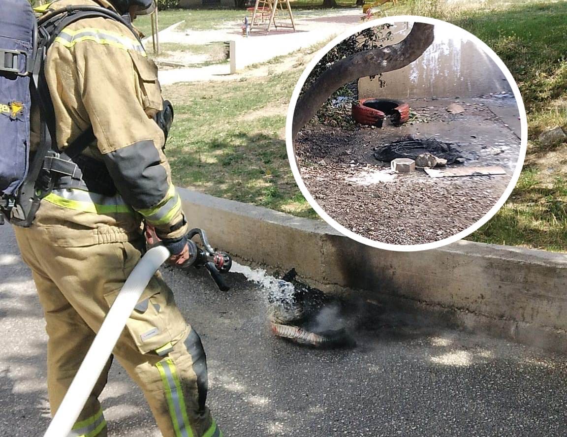 DI IM JE BILA PAMET? Palili automobilske gume uz fasadu zgrade