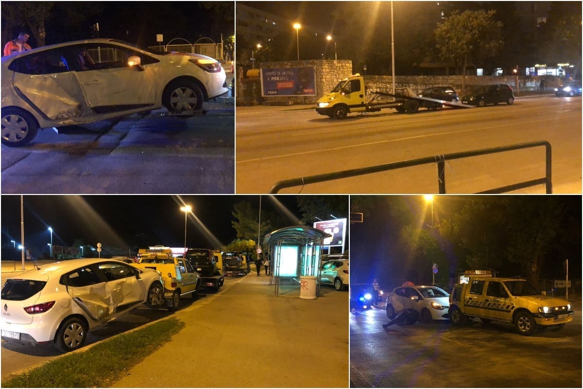 LANČANI SUDAR NA SPINUTU Sudar triju automobila u Kaštelanskoj ulici