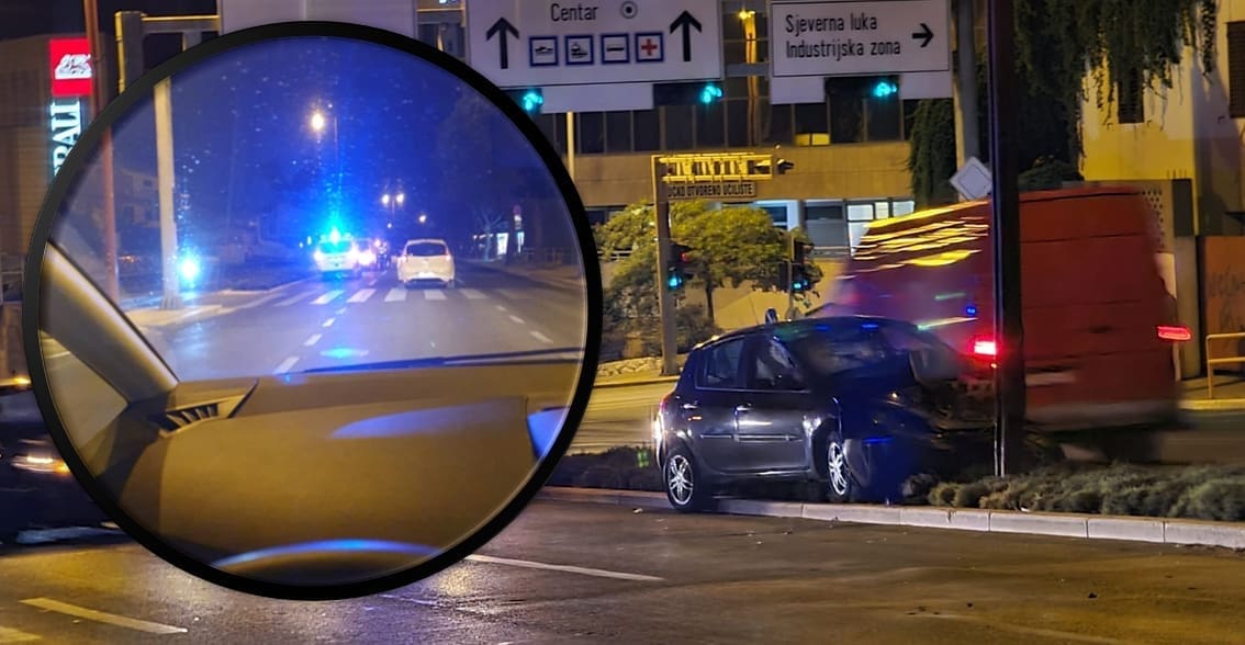 PROMETNA NA SPLITSKOM RASKRIŽJU Pijani vozač izletio s ceste i zabio se u stup