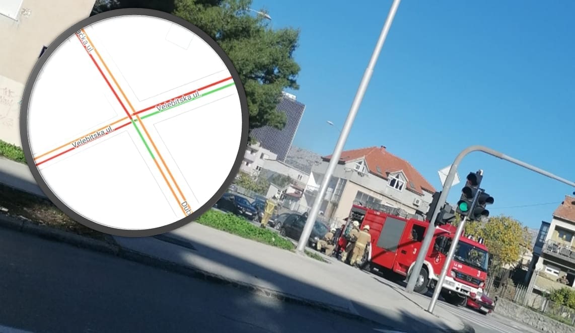 'KRKLJANAC' U SPLITSKOM PROMETU Na semaforu planulo osobno vozilo, policija i vatrogasci na terenu
