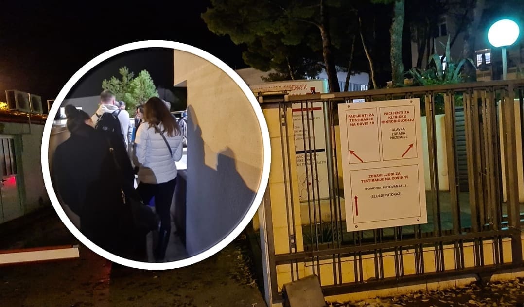 NEZAPAMĆENE SCENE Splićani po mraku i nevremenu satima čekaju red na cijepljenje