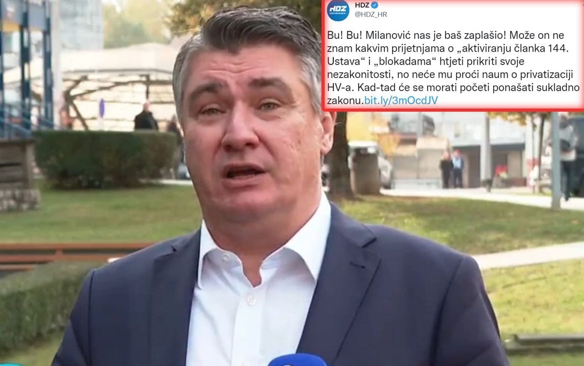 IZ HDZ-a ODGOVORILI MILANOVIĆU:"Bu! Bu! Bu! Baš nas je zaplašio!"