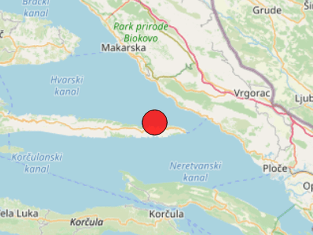 DVA POTRESA NOĆAS U HRVATSKOJ Potres jačine 3.3 s epicentrom na otoku Hvaru
