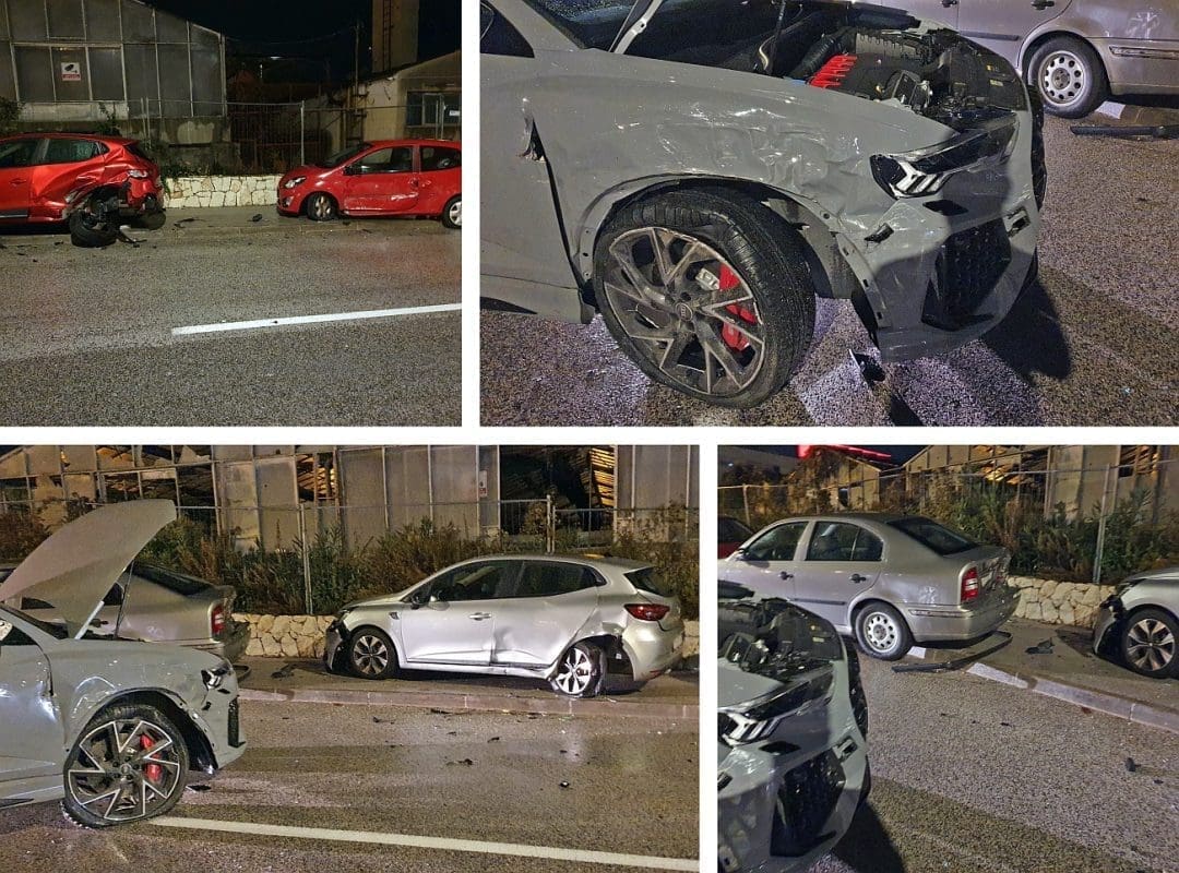 BIZARNO Druga, gotovo identična prometna nesreća u Splitu u kratko vrijeme: Sletio s ceste i oštetio parkirane automobile