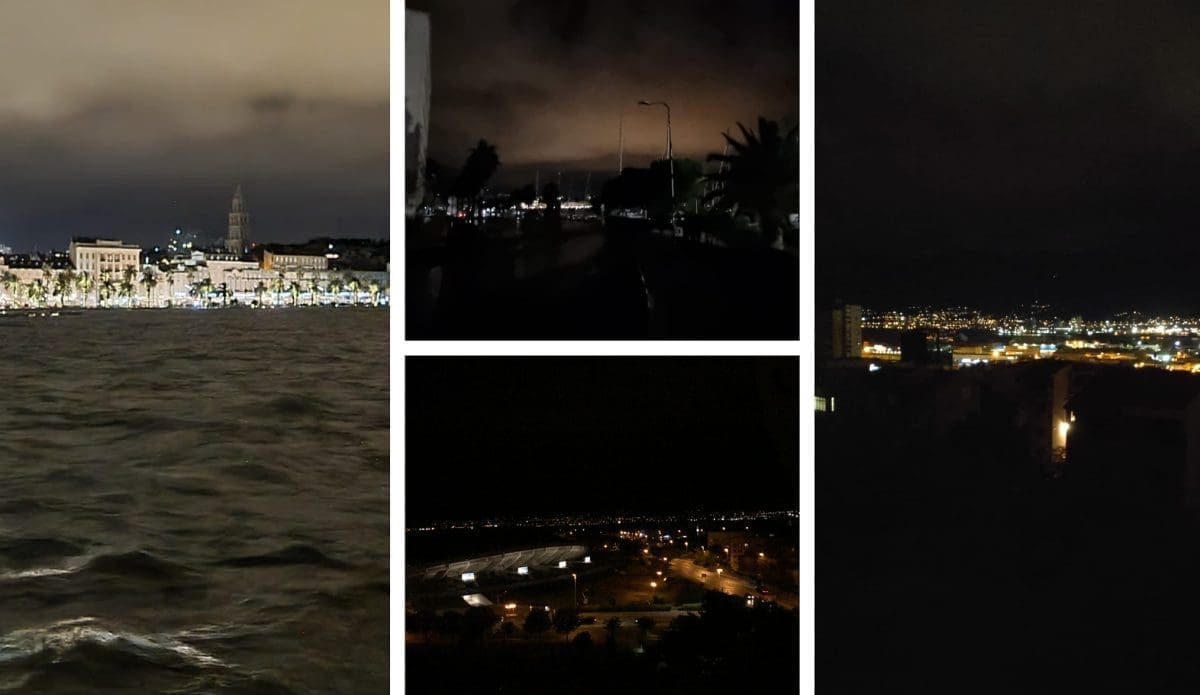SPLIT U MRKLOM MRAKU Pogledajte kako izgleda grad, u dijelu Splita vraća se struja