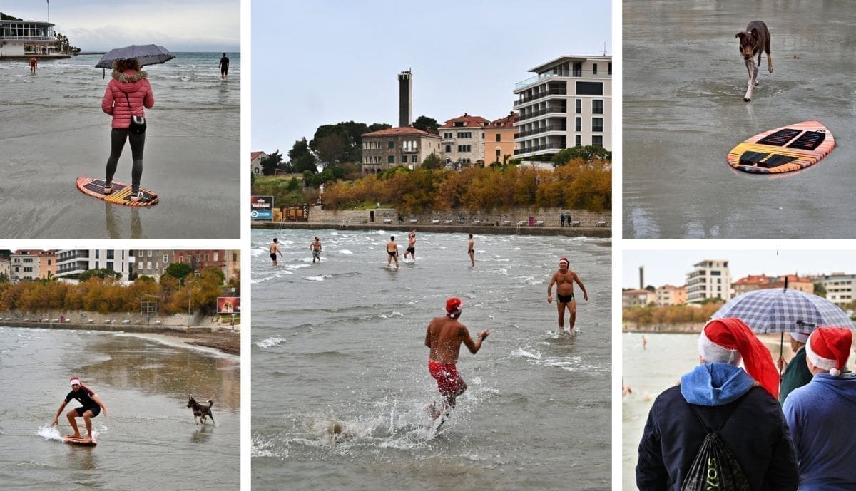 SPLIĆANI NI NA BOŽIĆ NE MOGU BEZ BAČA I PICIGINA Neki su i današnji dan proveli na najpoznatijoj splitskoj plaži, unatoč kiši