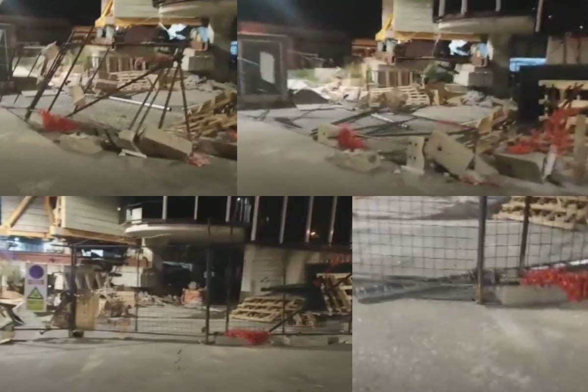 BURA PRAVI OGROMNE PROBLEME SPLIĆANIMA Kaotično stanje na splitskoj prometnici, komadi građevinskog materijala svuda su po cesti