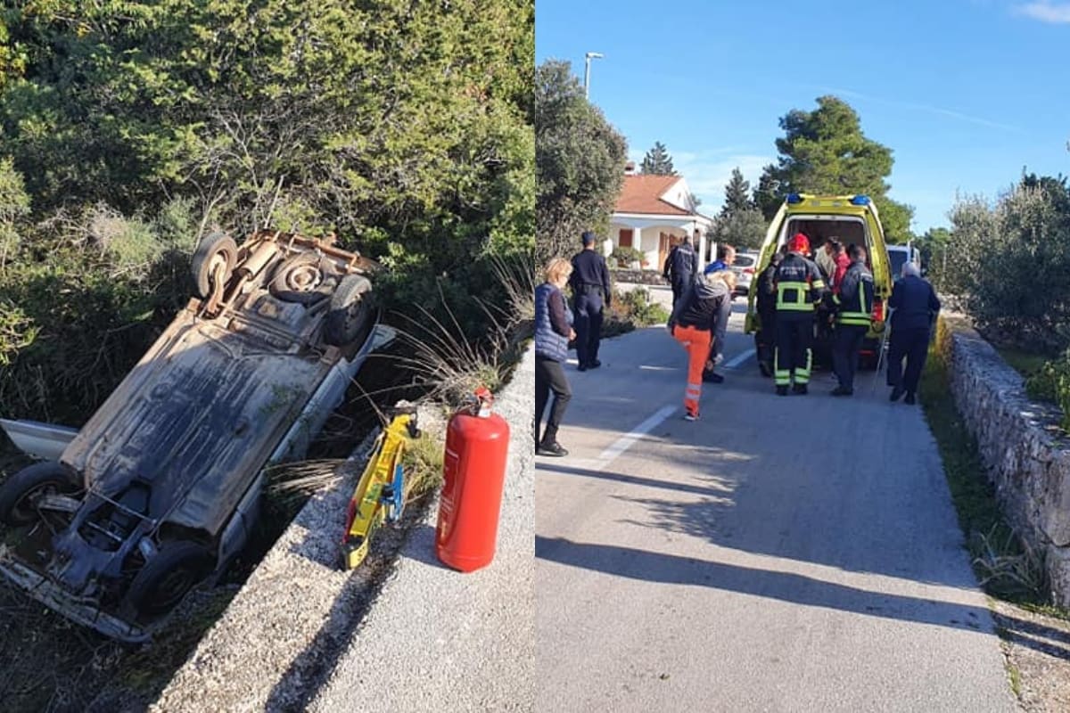 DRAMA NA OTOKU Iz prevrnutog automobila vatrogasci izvlačili ženu, evo detalja