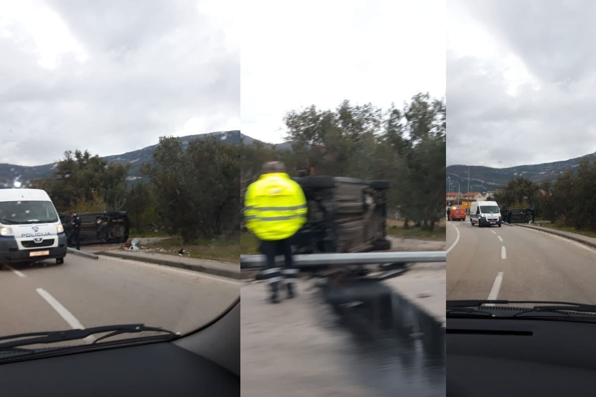NESREĆA U KAŠTEL STAROM Prevrnuo se automobil, jedna osoba hitno prevezena u bolnicu