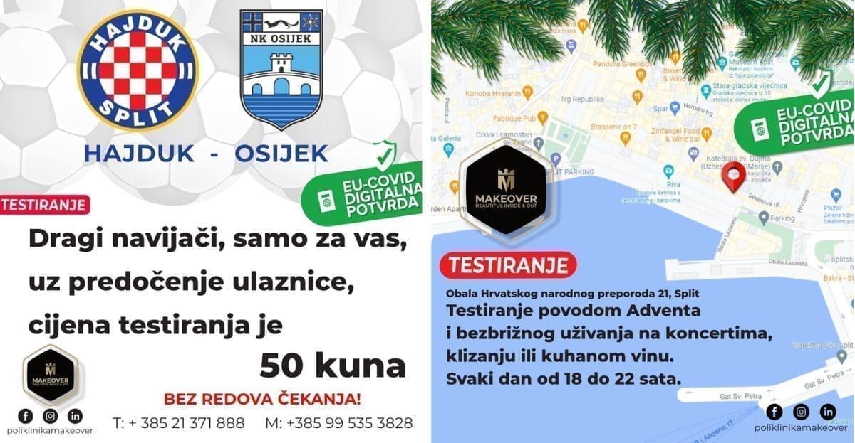RIJEŠITE SVE BEZ MUKE Brzo i lako do COVID testa uz Polikliniku MakeOver, evo na koji lokacijama ćete ih pronaći...
