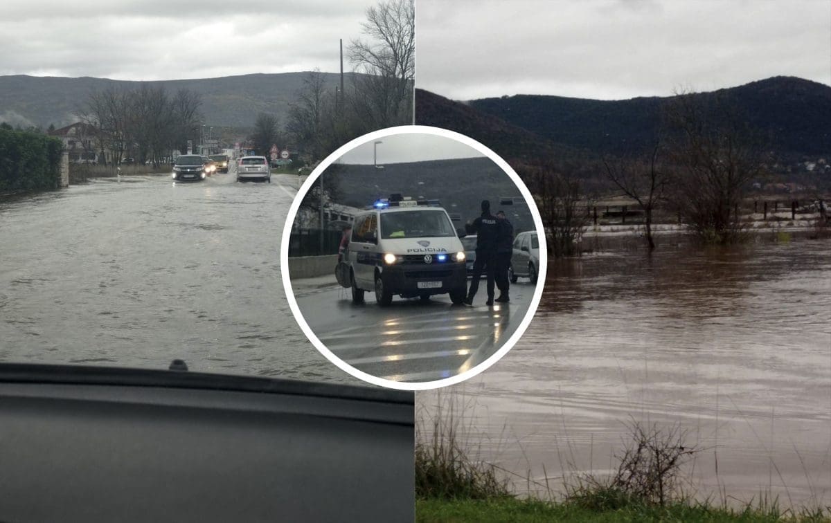 FOTOGALERIJA Obilna kiša: Zbog poplave zatvorena državna cesta u Dicmu