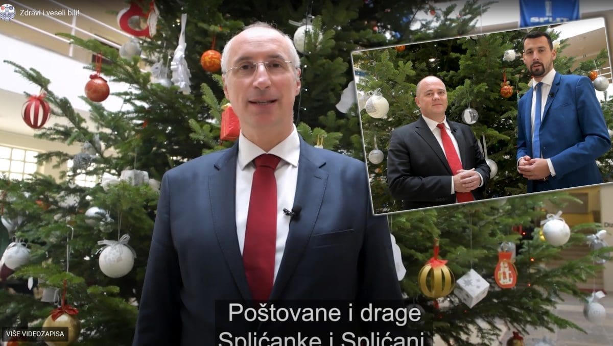 PULJAK I ZAMJENICI IZ BANOVINE POSLALI BOŽIĆNU ČESTITKU "Veselimo se još ljepšoj budućnosti Splita koju ćemo zajedno graditi"