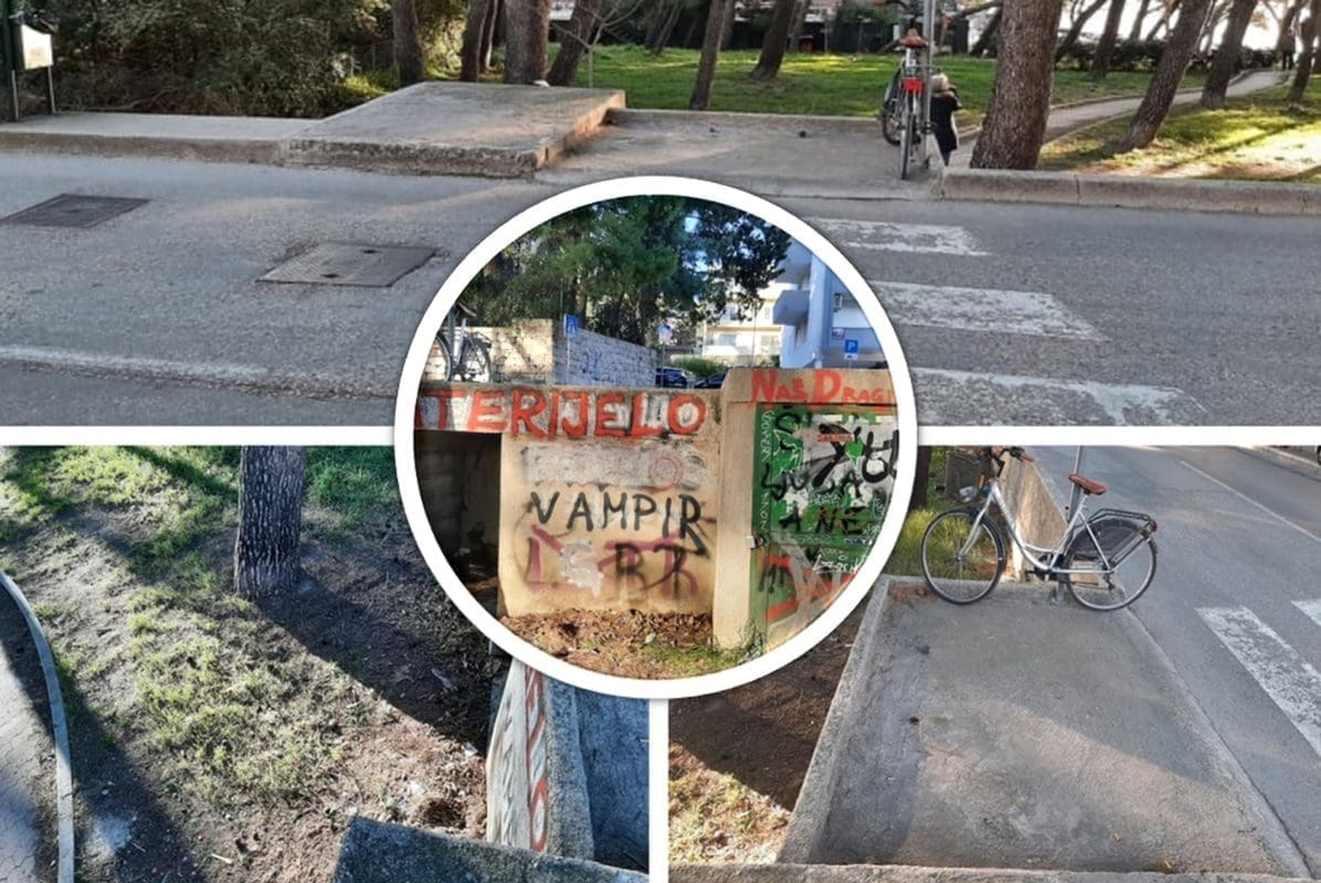 SPLITSKI KOMUNALNI APSURDI Ovaj pješački prijelaz vodi nigdje, ili ipak nije tako? Čitateljica: "Netko će pasti i dogodit će se tragedija"