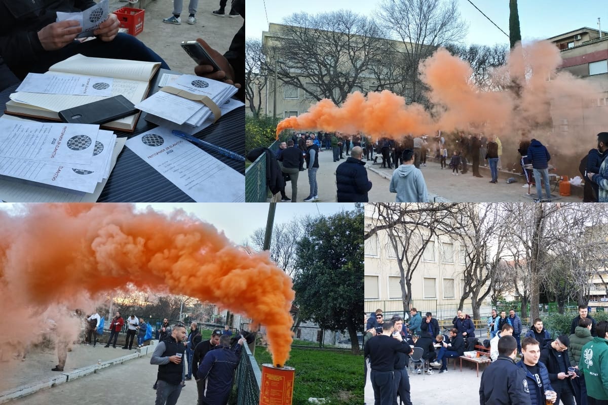 GOLEMA LJUBAV PREMA VOLJENOM KLUBU Navijači se okupili u splitskom Varošu, bilo je pjesme i veselja. Sve više ljubitelja 'Bilih' pripada Hajduku!