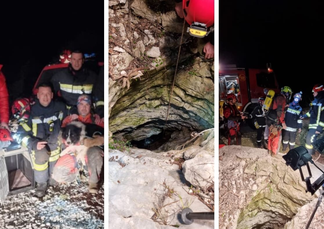 Brački vatrogasci i HGSS odradili tešku i opasnu akciju spašavanja: "Pas je upao ili je bačen u zloglasnu jamu kod Konjske glave"