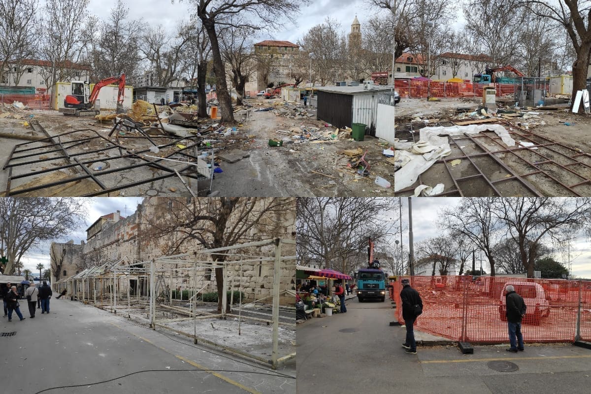RADI SE PUNOM PAROM Splitski pazar uskoro u novom ruhu, pogledajte kako danas izgleda južni dio i Hrvojeva ulica