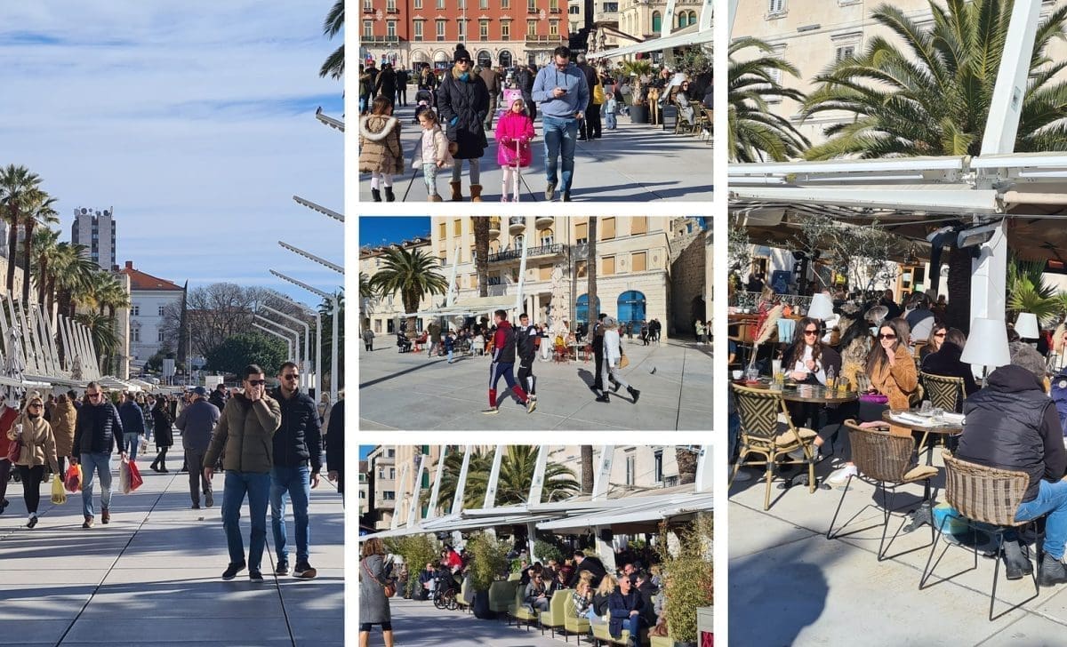 "KAVA SE MORA POPIT" Sunčanu, ali i prohladnu subotu mnogi su iskoristili za druženje. Riva je bila puna, a u kafićima se tražilo mjesto više...