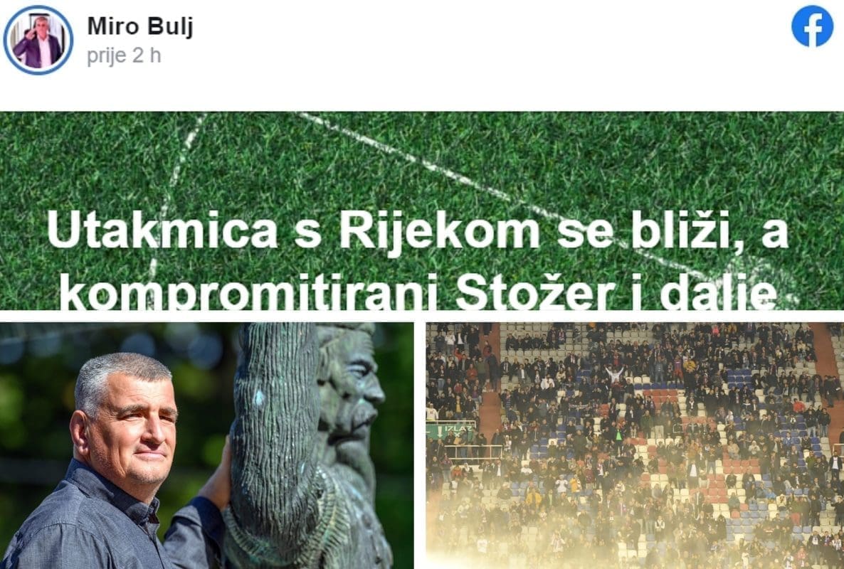 BULJ SNAŽNO 'UDARIO' PO STOŽERU: "Ukidajte sulude mjere, hoćemo pun Poljud! #HŽV"